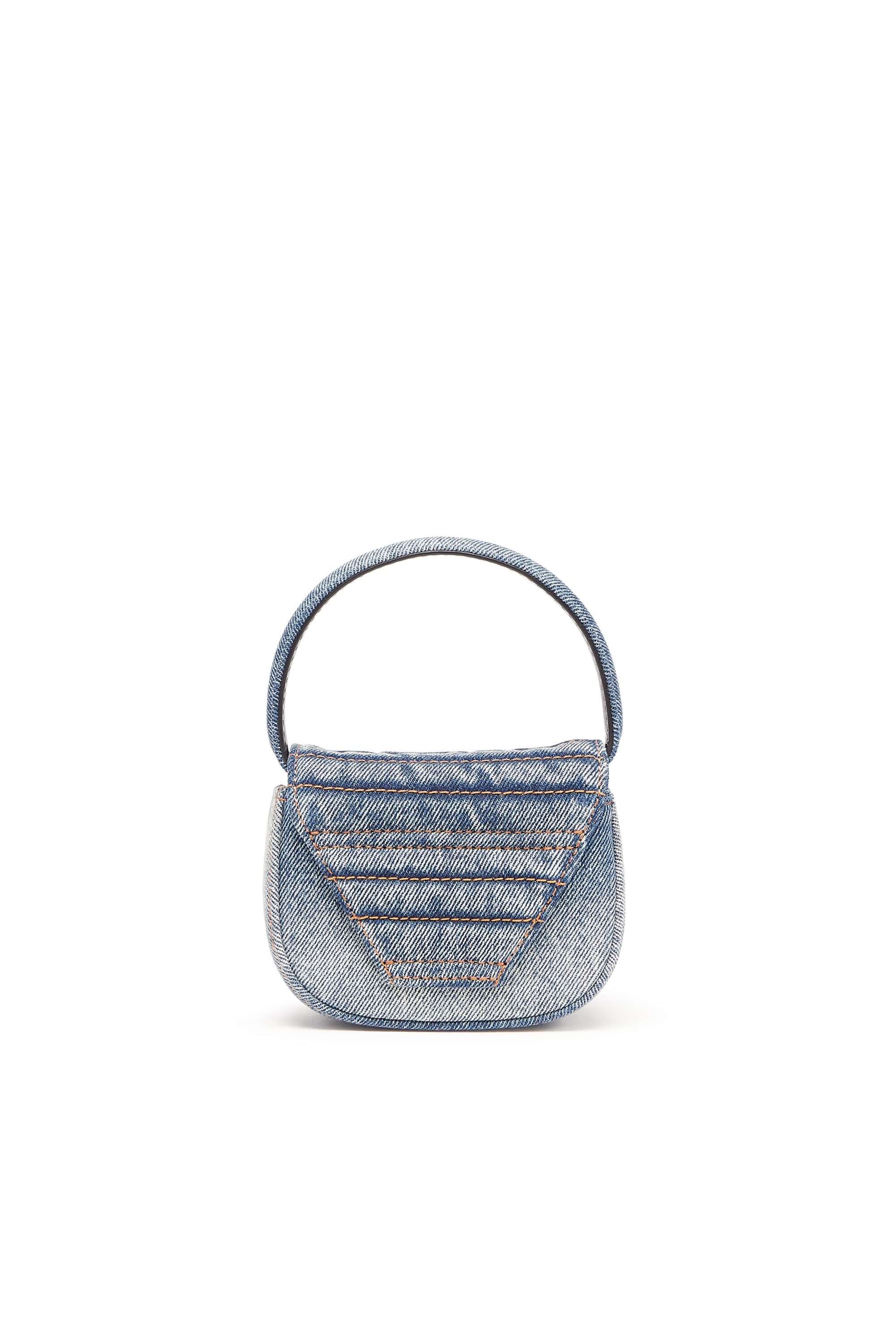 Diesel - 1DR XS, Woman's 1DR XS - Iconic mini bag in solarised denim in Blue/White - 3