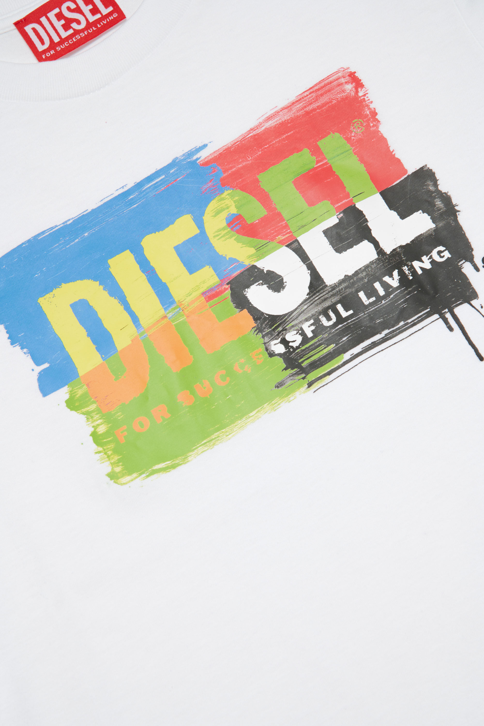 Diesel - TKAND, Unisex T-shirt with painted-effect logo in White - Image 3