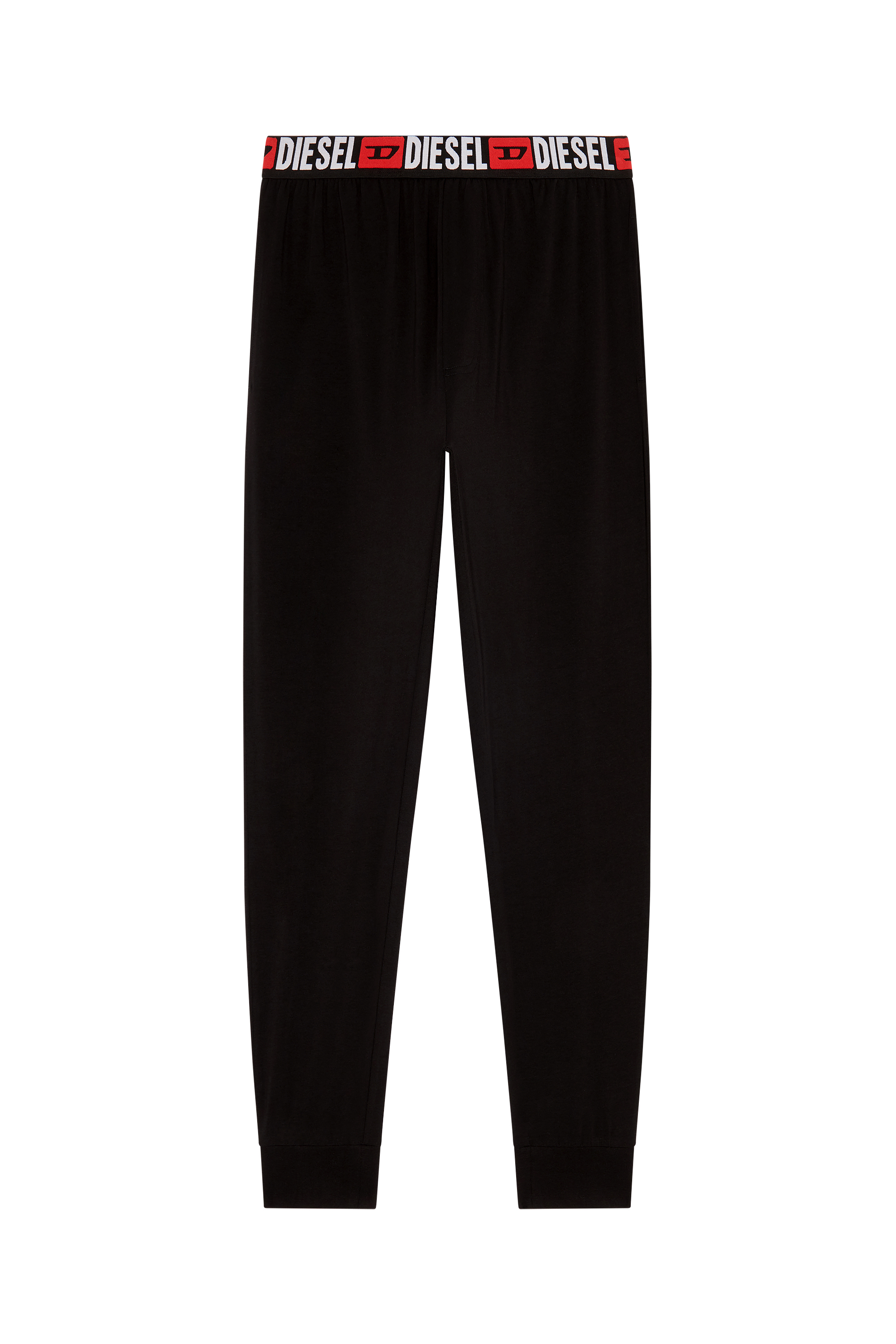 Diesel - UMLB-JULIO, Man Track pants with logo waist in Black - Image 5