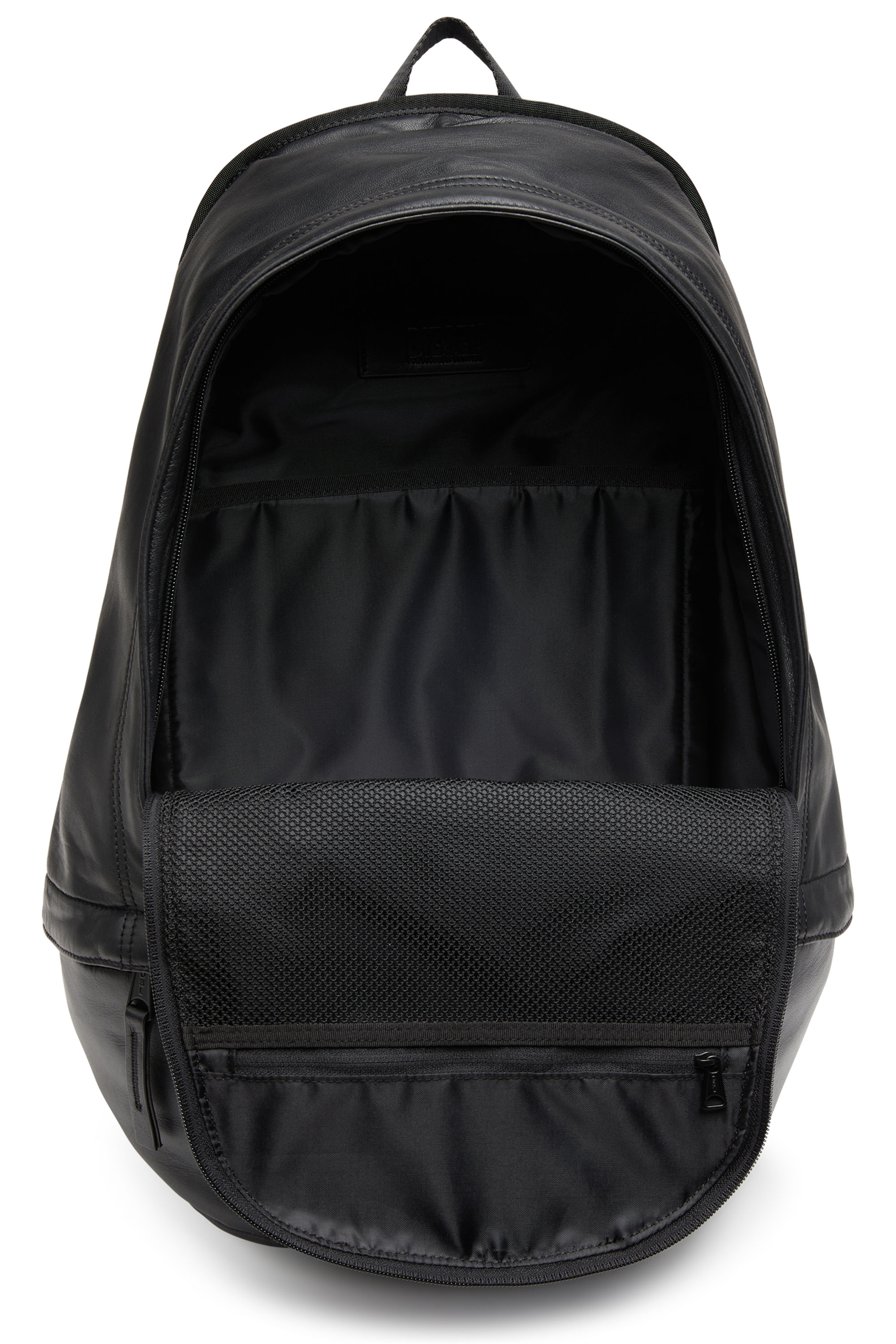 Diesel - RAVE BACKPACK, Man Rave-Leather backpack with metal D in Black - Image 4