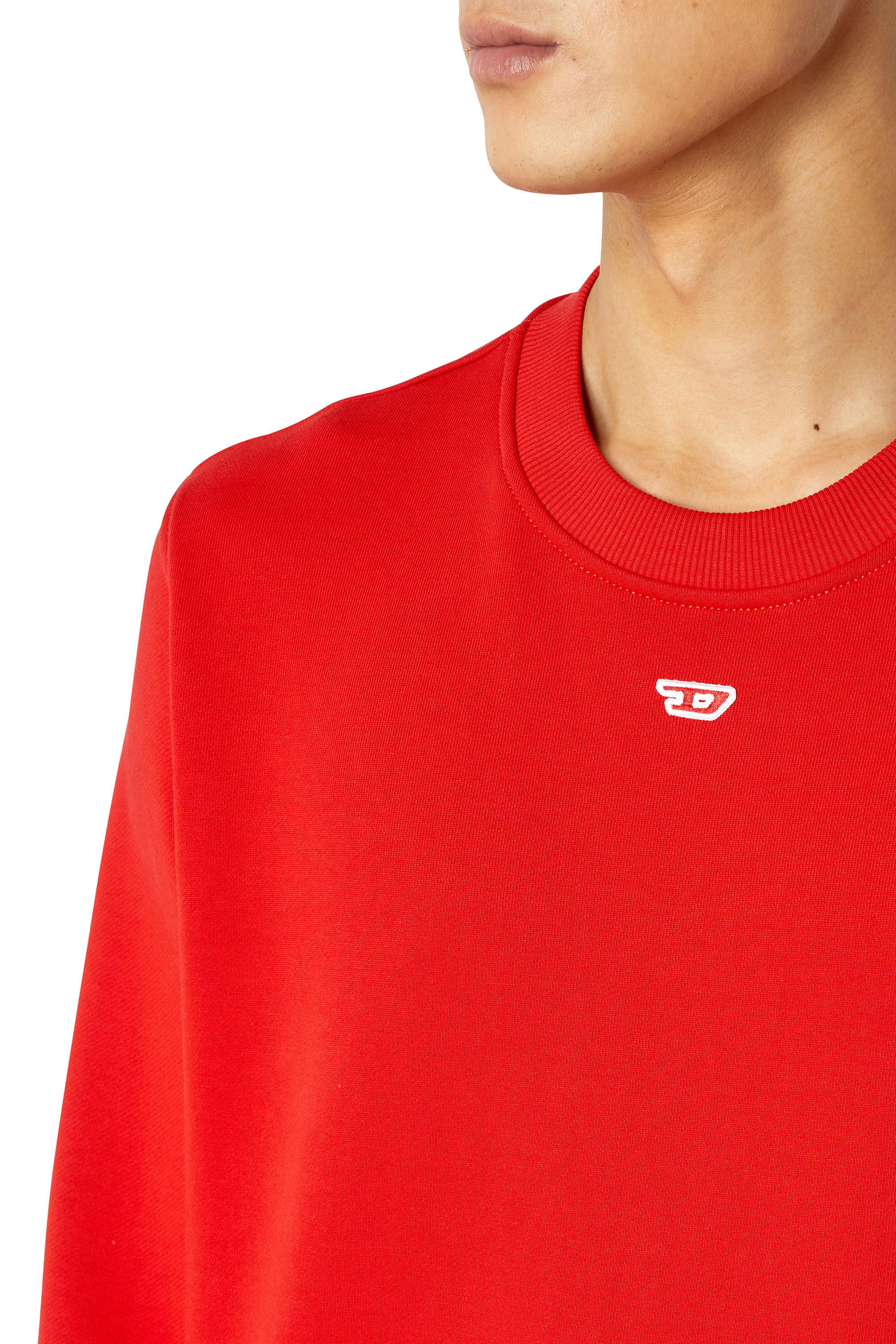 Diesel - S-GINN-D, Unisex Sweatshirt with mini D patch in Red - Image 4