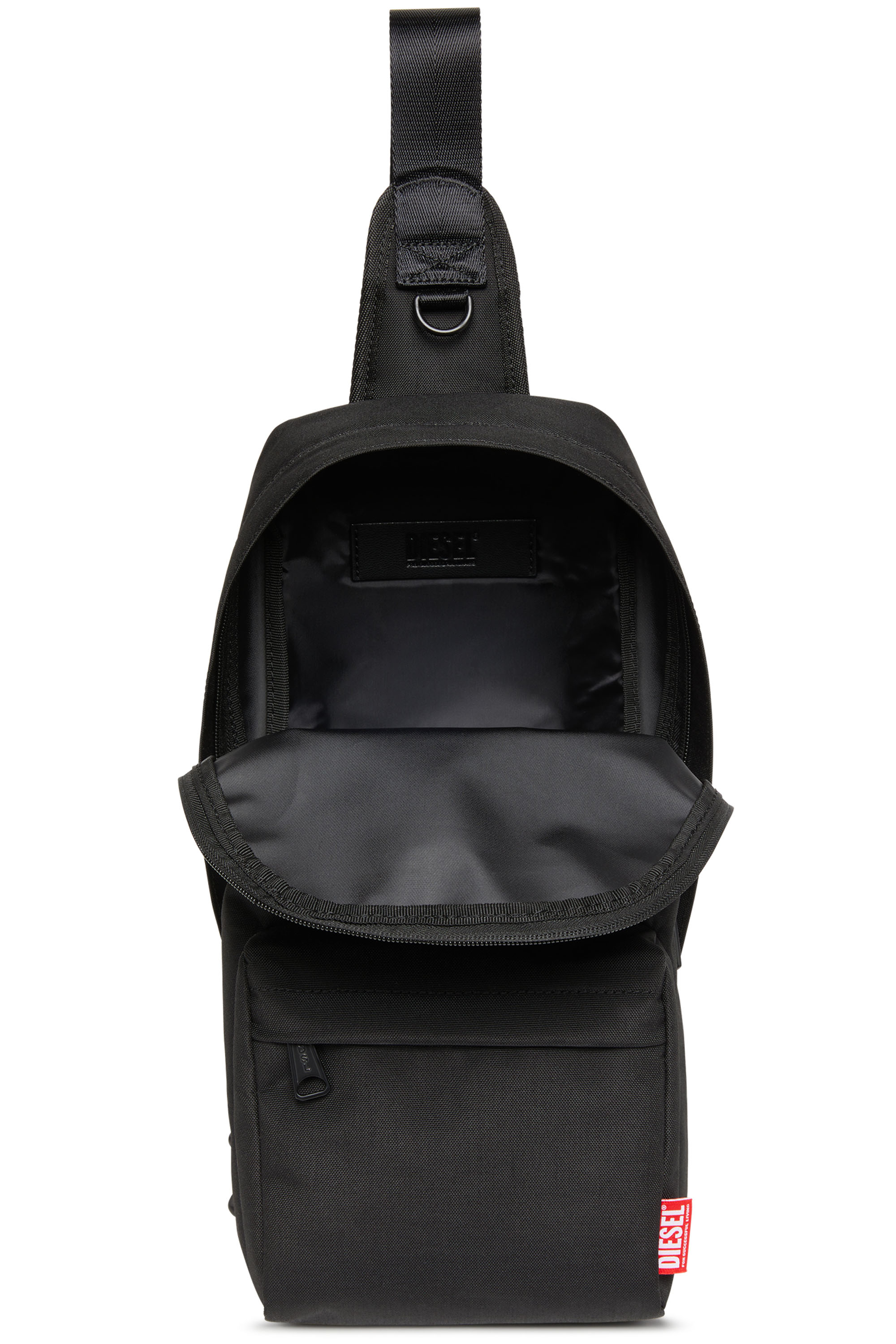 Diesel - D-BSC SLING BAG X, Man D-Bsc-Sling backpack in heavy-duty shell in Black - Image 4