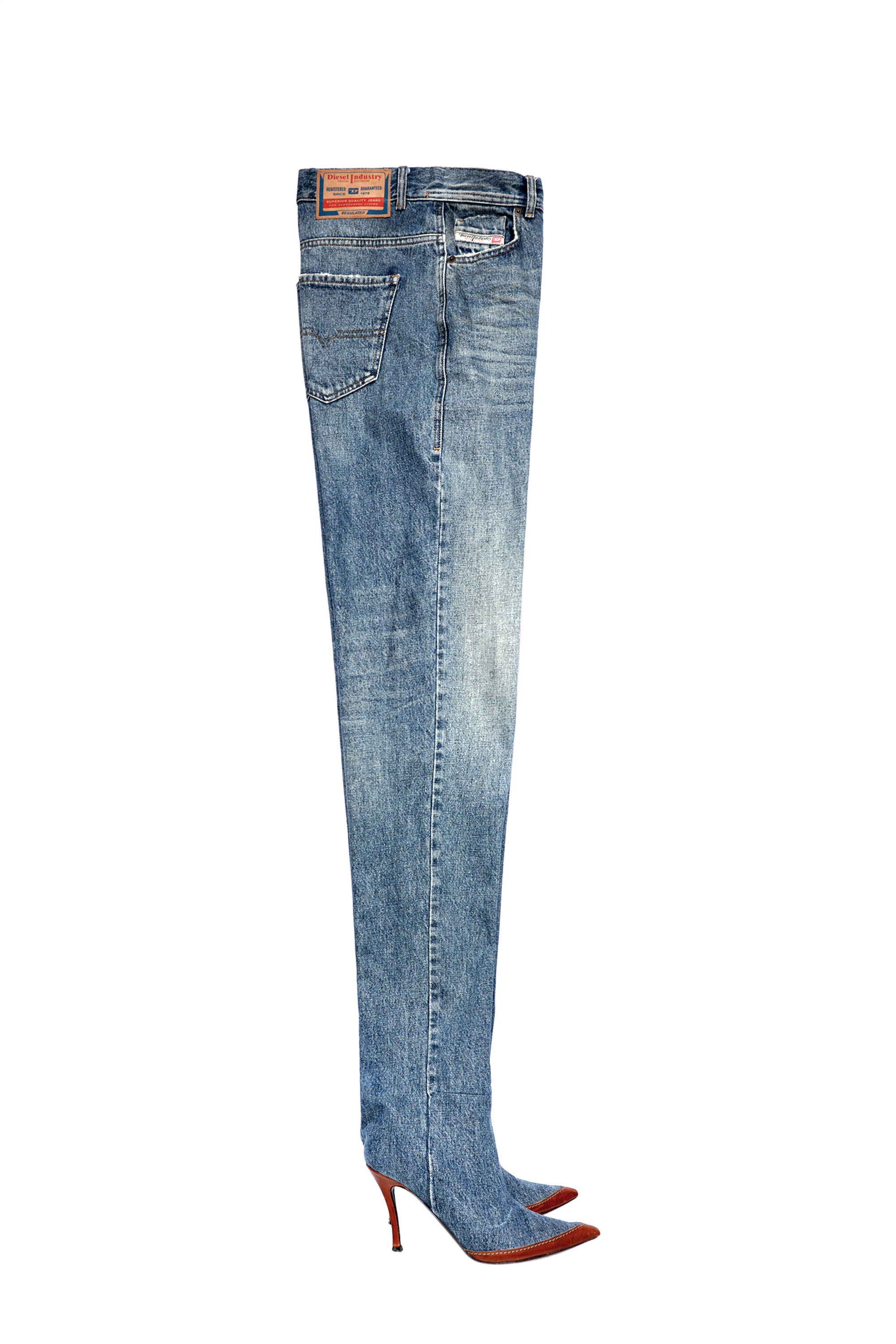 Diesel - Woman Straight Jeans 1956 D-Tulip 007A7, Medium blue - Image 3