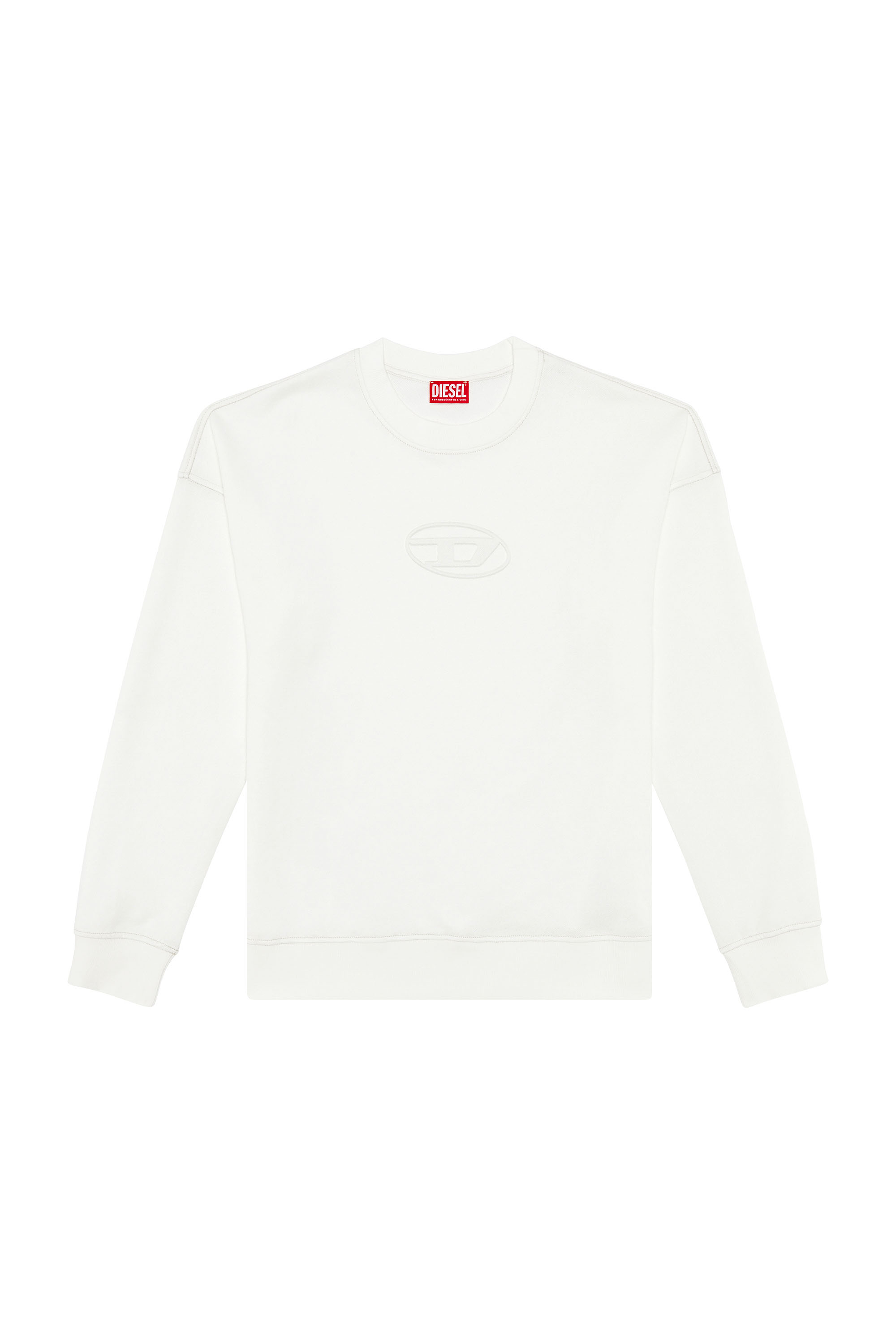 Diesel - S-ROBY-N1, Man Sweatshirt with embossed Oval D logo in White - Image 3