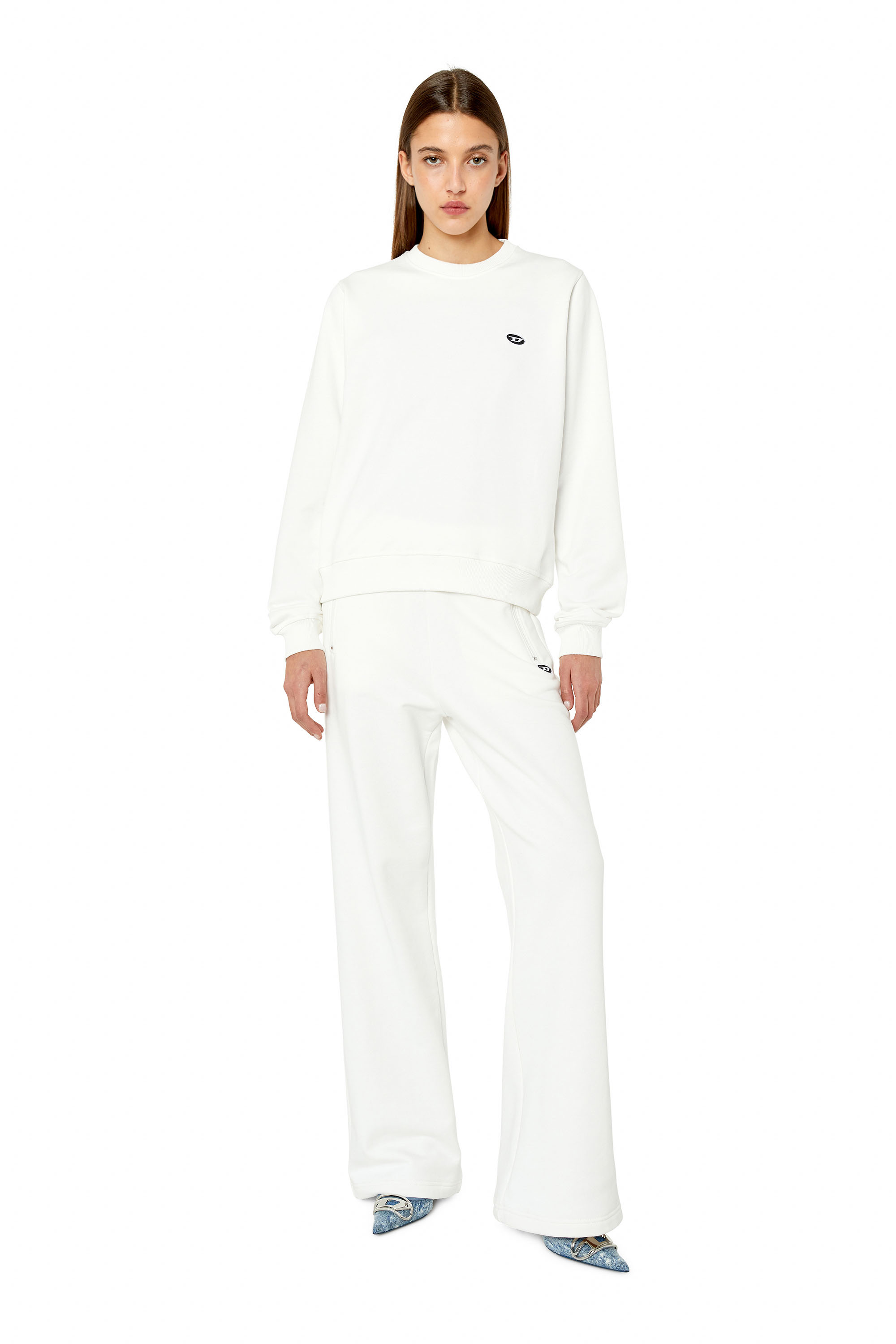Diesel - F-REGGY-DOVAL-PJ, Woman Sweatshirt with oval D patch in White - Image 2