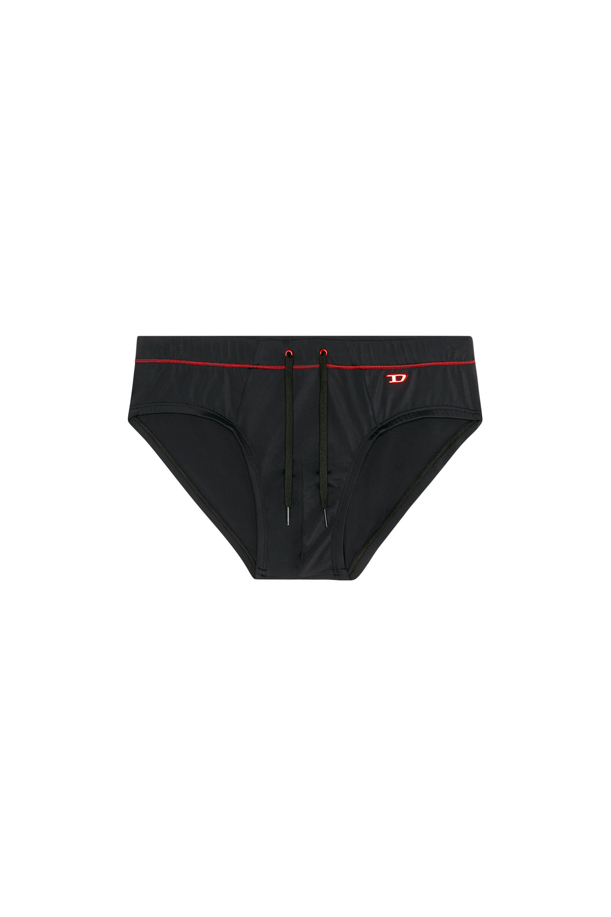 Diesel - BMBR-ALFIE, Man Swim briefs with D logo in Black - Image 4