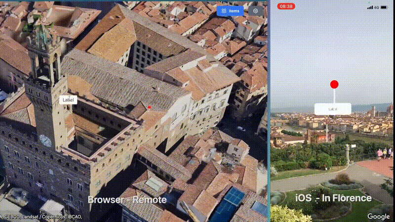 Demo of Alberto building the real-time guided tour editor of Florence, Italy from his browser