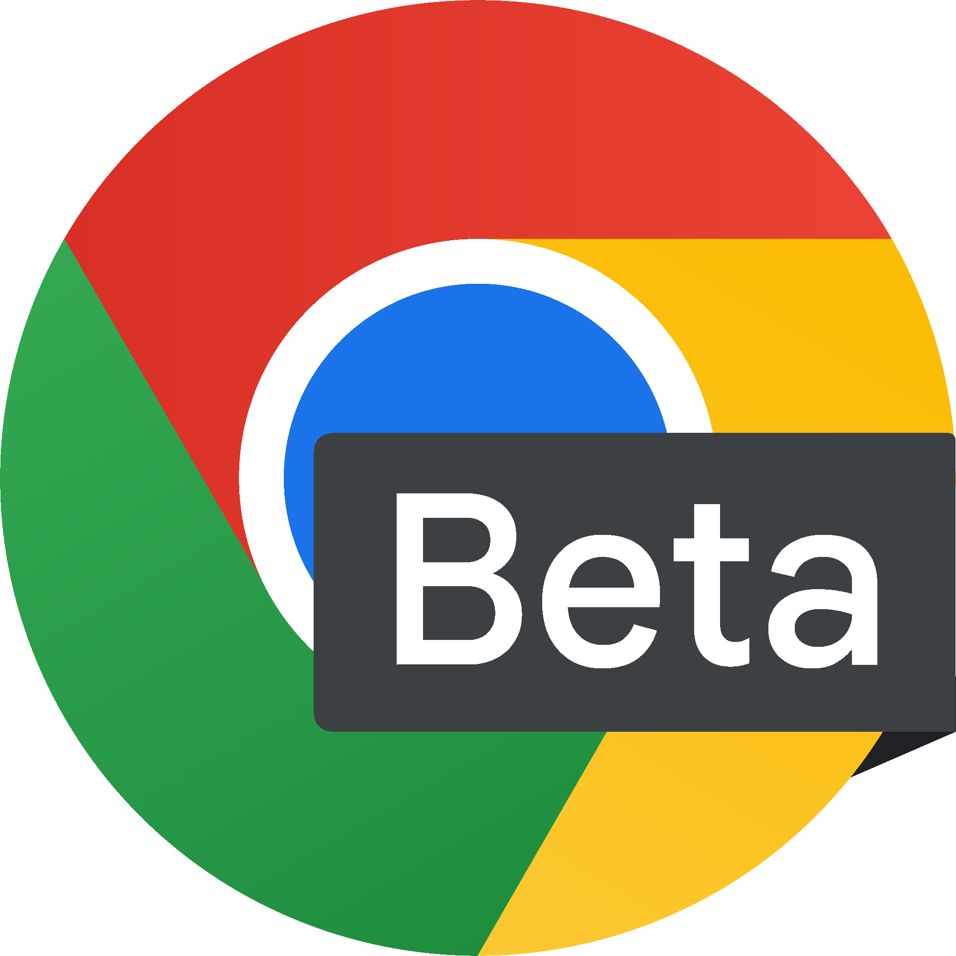הלוגו של Chrome בטא.