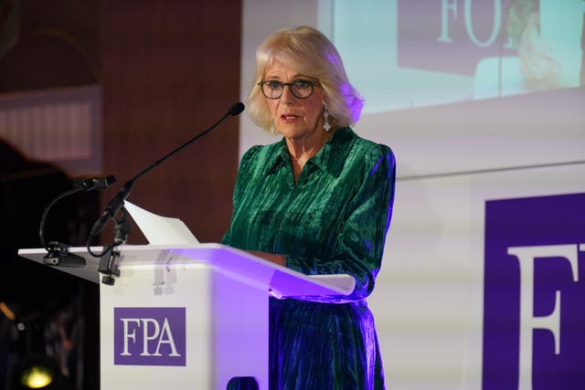 The Queen speaking at the annual awards ceremony of the Foreign Press Association (Jonathan Brady/PA)