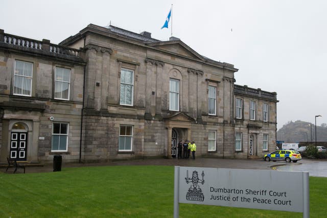 Jonathan Barton, 41, is on trial at Dumbarton Sheriff Court (John Linton/PA)