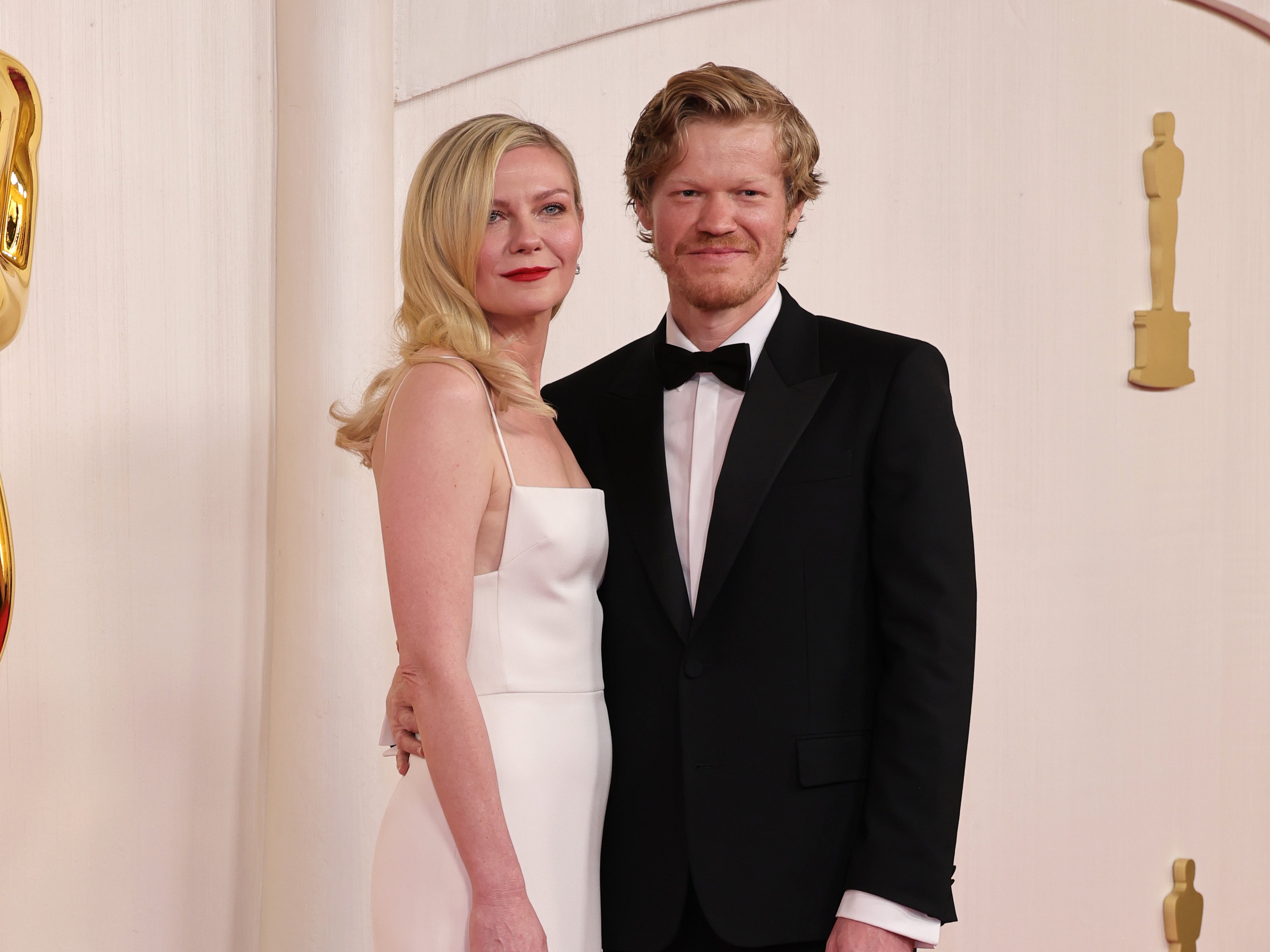 Actors Kirsten Dunst and Jesse Plemons attend the 96th Annual Academy Awards on 10 March 2024 in Hollywood, California
