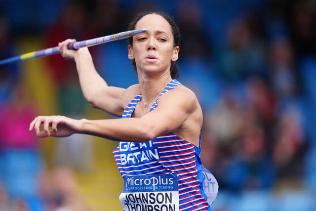 Katarina Johnson-Thompson was in action in the javelin at the UK Championships in Manchester (David Davies/PA)