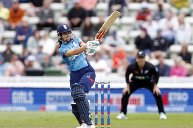 England batter Maia Bouchier made the first hundred of her professional career against New Zealand at Worcester (Nigel French/PA)