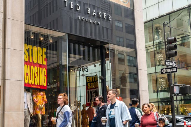 Ted Baker shops are set to disappear from UK high streets by the end of the day (Alamy/PA)